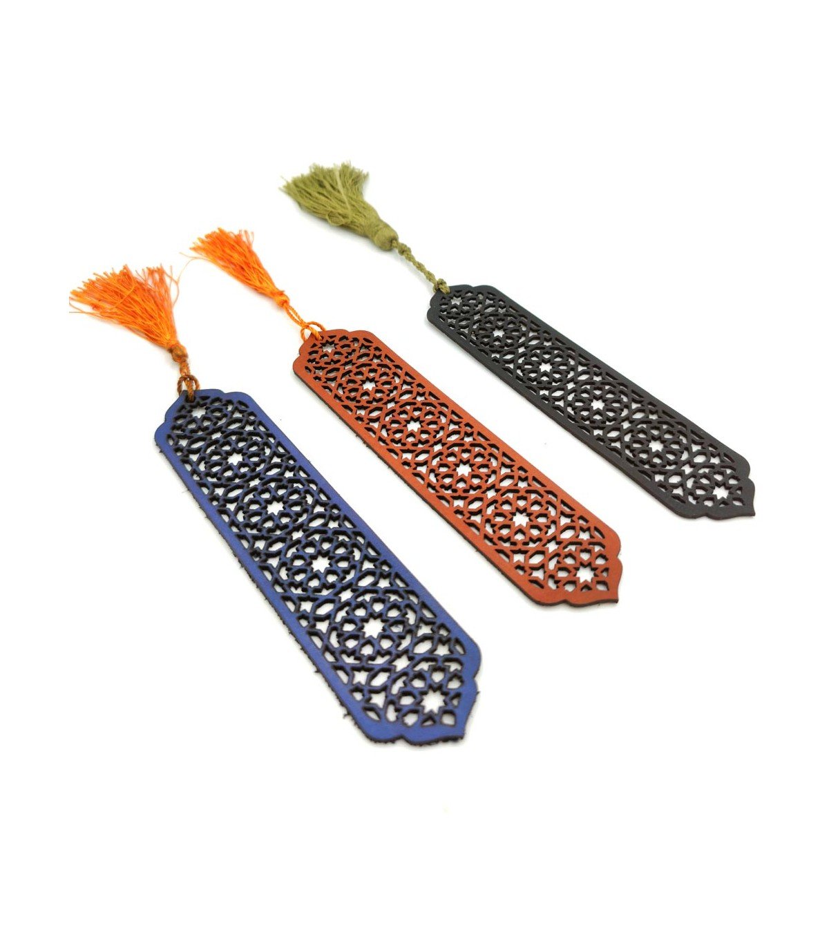 1 x Marcapáginas de Cuero Corte láser con Diseño Inspirado en la Alhambra - Decoración Marroquí