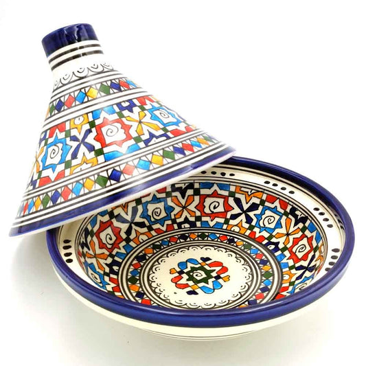 Tajin Marroquí Fez Fes Multicolor - Artesanía de Fes - Presentación y Especiero