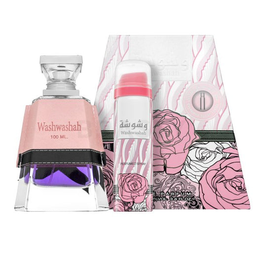 Washwashah Lattafa: Eau de Parfum Floral Ámbar para Mujer - 100 ml + Desodorante Perfumado