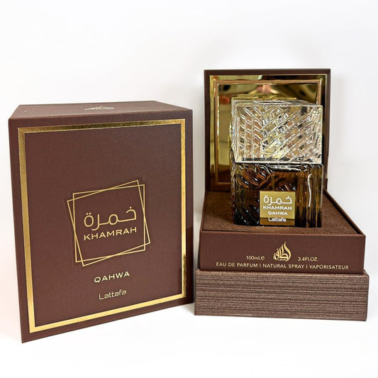 Perfume Lattafa Khamrah Qahwa 100ml - Experiencia Sensorial Árabe en cada Gota - Decoración marroquí artesanal y cosmética natural