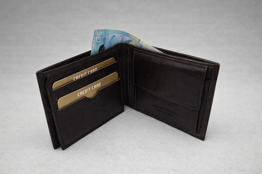 Cartera de Cuero Genuino Marrón para Hombre – Genuine Leather