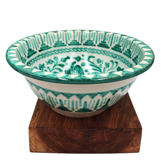 Lavabo en céramique arabe 35 cm - Artisanat de Fès - Modèle Rumman