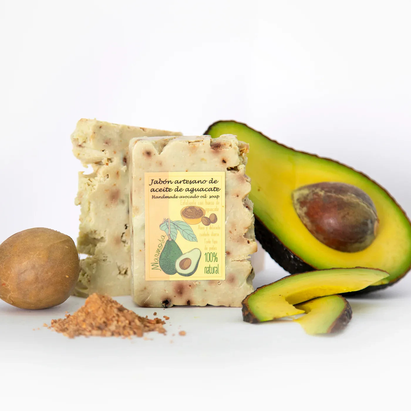 Jabón Marmosa Artesanal de Aguacate: Cuida Tu Piel con lo Mejor de la Naturaleza 75gr. - Decoración marroquí artesanal y cosmética natural
