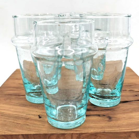 Vaso de Té Beldi Marroquí – Cristal Transparente Artesanal y Ecológico