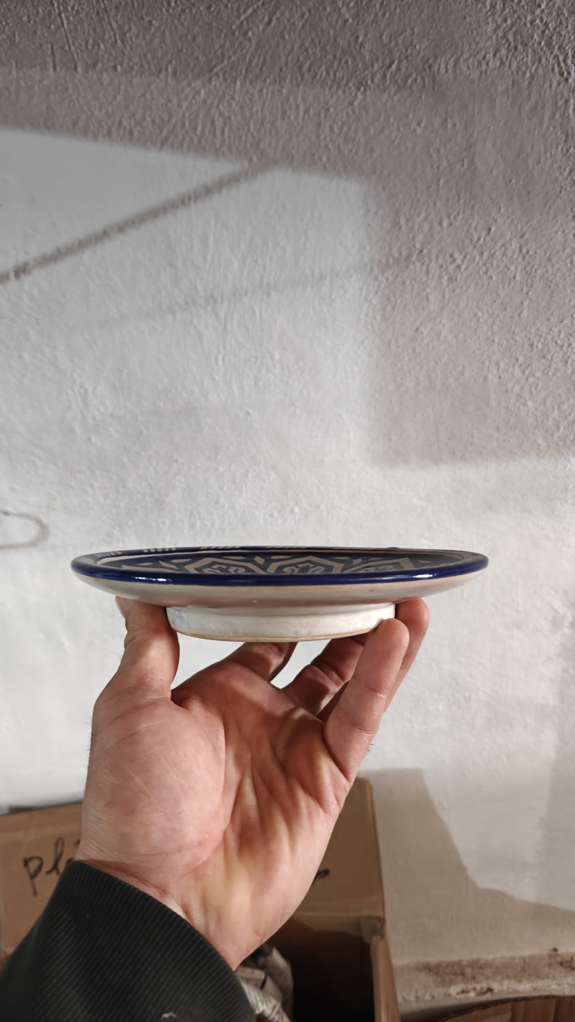 Pack 3 Platos Marroquíes Artesanales | Cerámica de Fez Azul Cobalto | 15 y 20 cm - Decoración marroquí