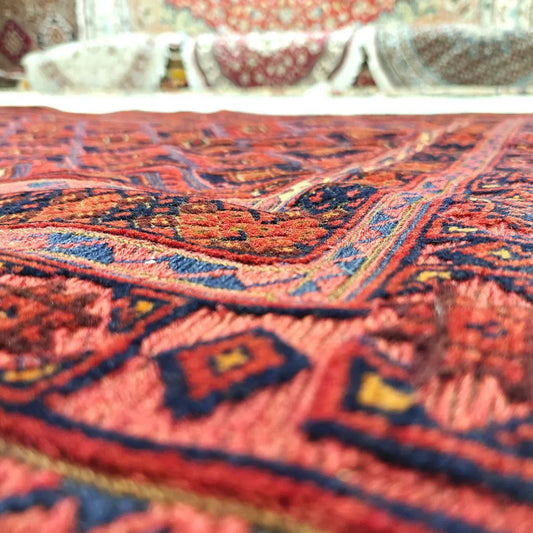 Alfombra Kilim Afgana Hirat - 100% Lana - Diseño Geométrico - 198x144 cm - Decoración marroquí artesanal y cosmética natural