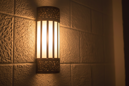 Aplique cobre blanco noche iluminado