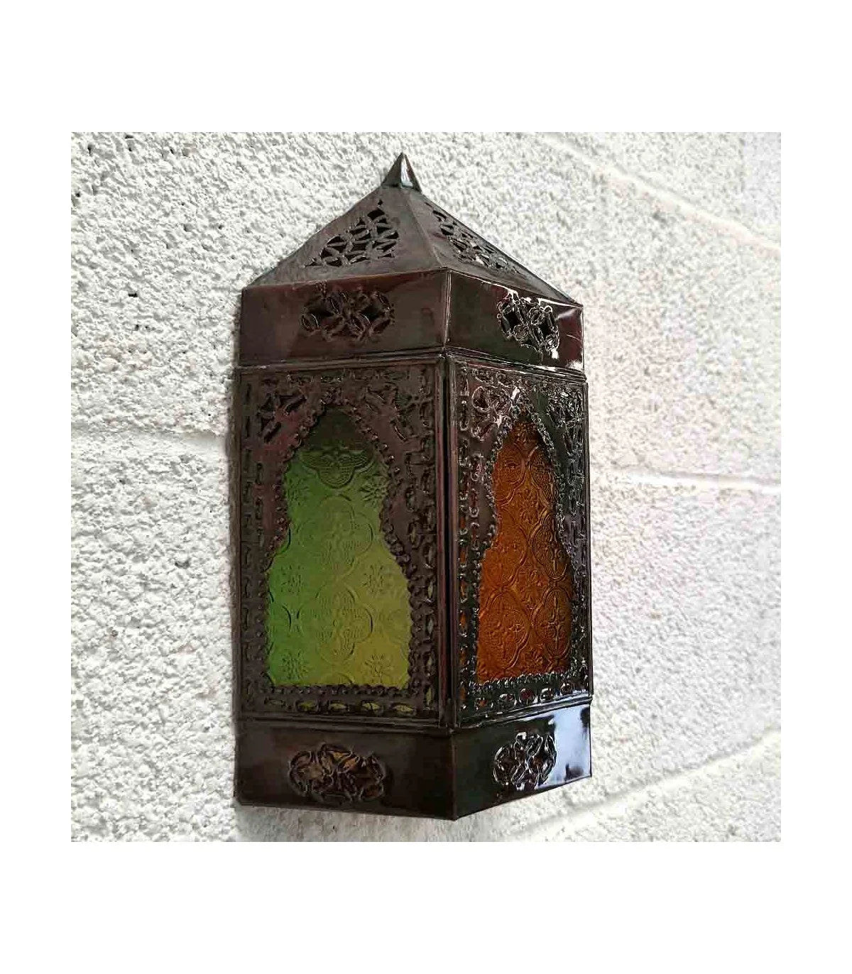 Aplique Pared de Cristal y Metal - Decoración Árabe Andalusí - Decoración marroquí artesanal y cosmética natural
