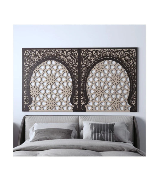 Cabecero de Cama Estilo Árabe - Modelo Bab Mekness | Decoración Andalusí Inspirada en La Alhambra - Decoración marroquí artesanal y cosmética natural