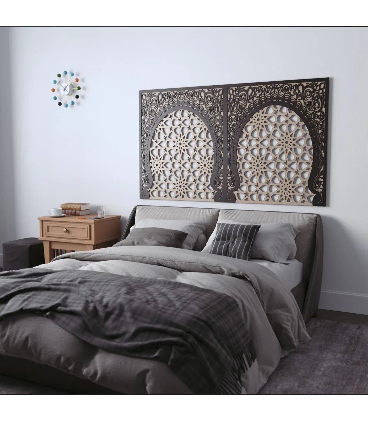 Cabecero de Cama Estilo Árabe - Modelo Bab Mekness | Decoración Andalusí Inspirada en La Alhambra - Decoración marroquí artesanal y cosmética natural