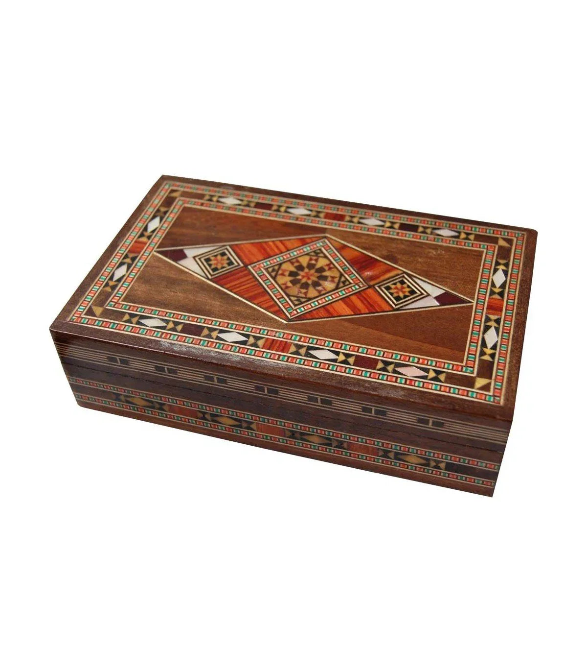 Caja Rectangular de Taracea de Siria - Elegancia y Artesanía - Decoración marroquí artesanal y cosmética natural