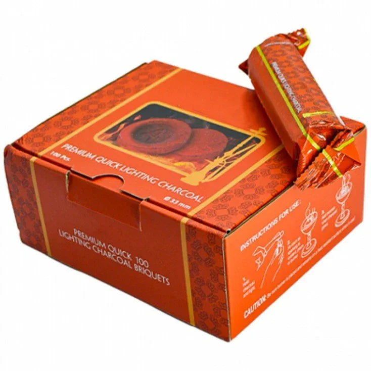 Carbón Autoencendido "Ar Fakhel" 33mm - Versátil y Práctico para Shisha e Incienso - Decoración marroquí artesanal y cosmética natural