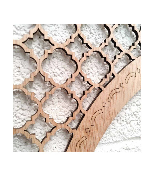 Celosía de Madera con Diseño Andalusí - Modelo Bab Alcazar - Decoración marroquí artesanal y cosmética natural