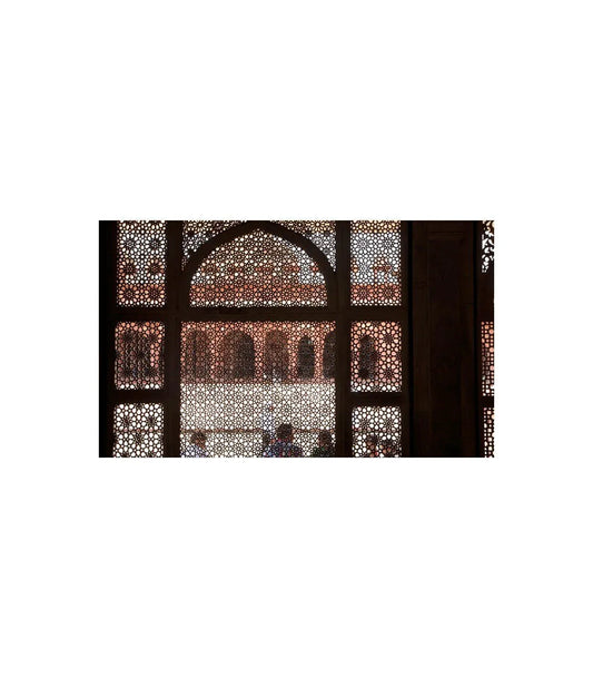 Celosía de madera - diseño mekness - 60 x 30 cm - Decoración marroquí artesanal y cosmética natural