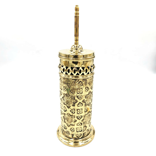 Golden Brass Andalusian Arabesque Style Toilet Brush - Fez Crafts