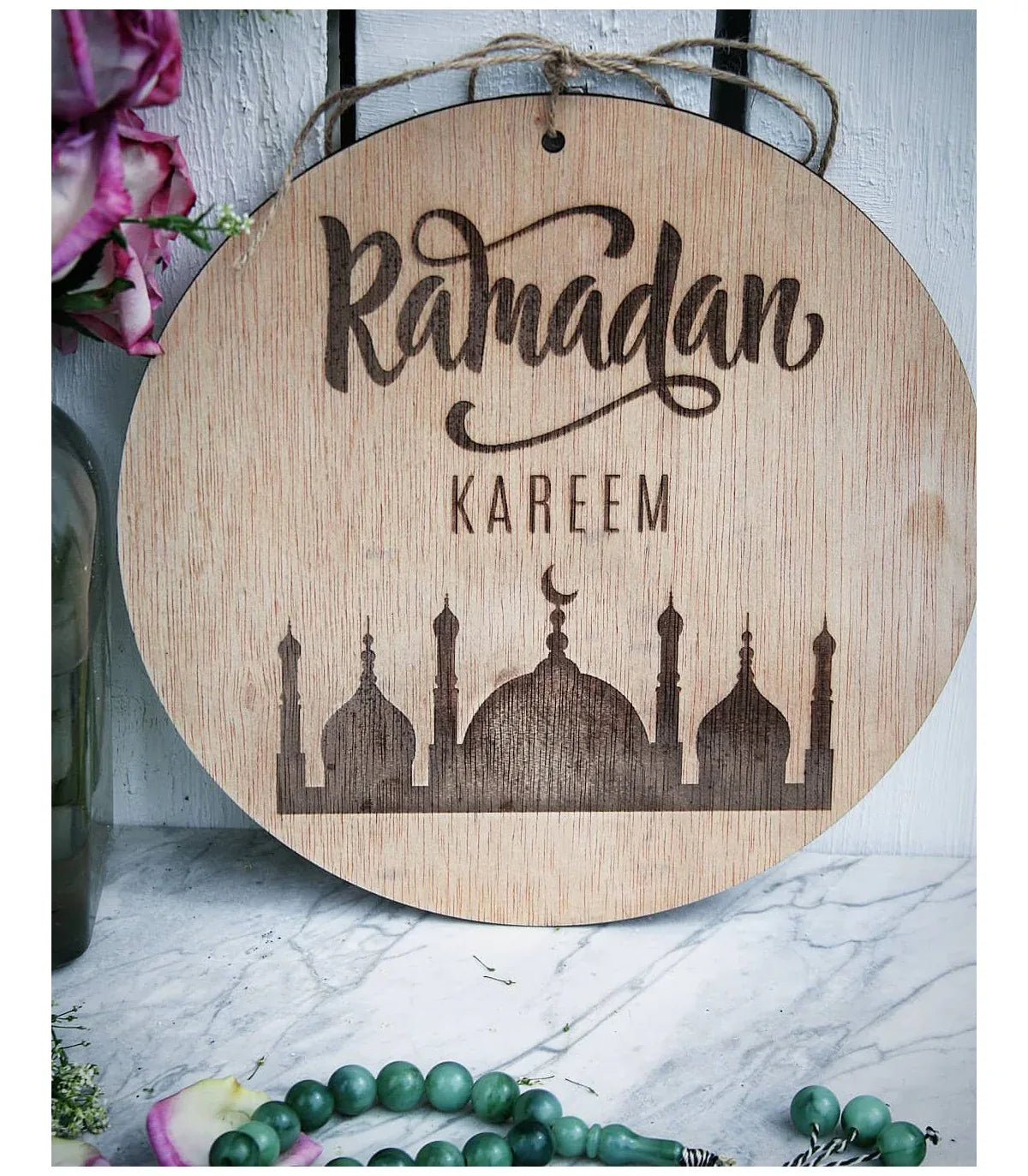 Cuadro Ramadan Kareem - Decoración Islámica en Corte Láser - 30 cm - Decoración marroquí artesanal y cosmética natural