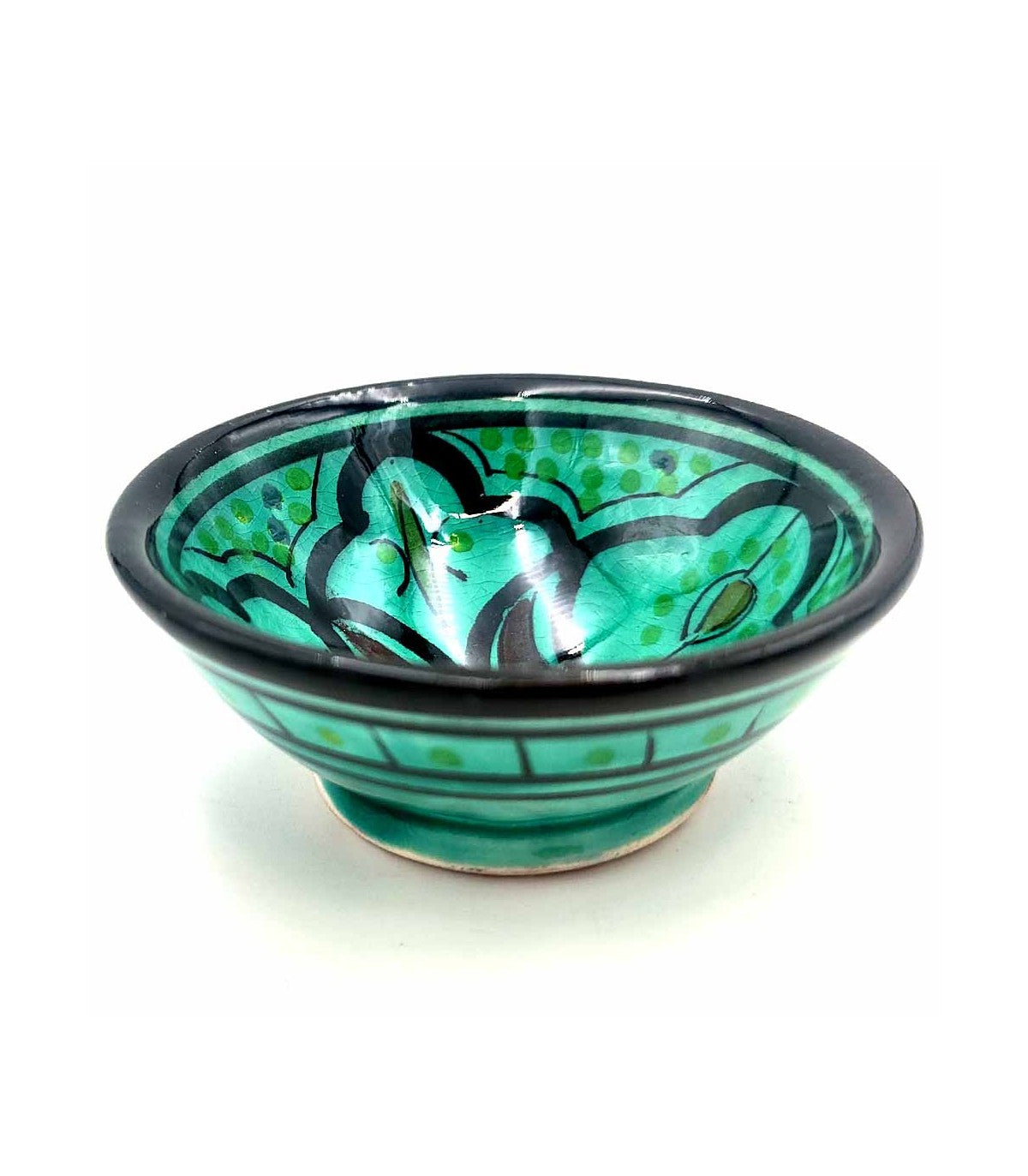 Cuenco Bowl de Cerámica de Safi - Artesanía Marroquí Pintado a Mano - Modelo Basata