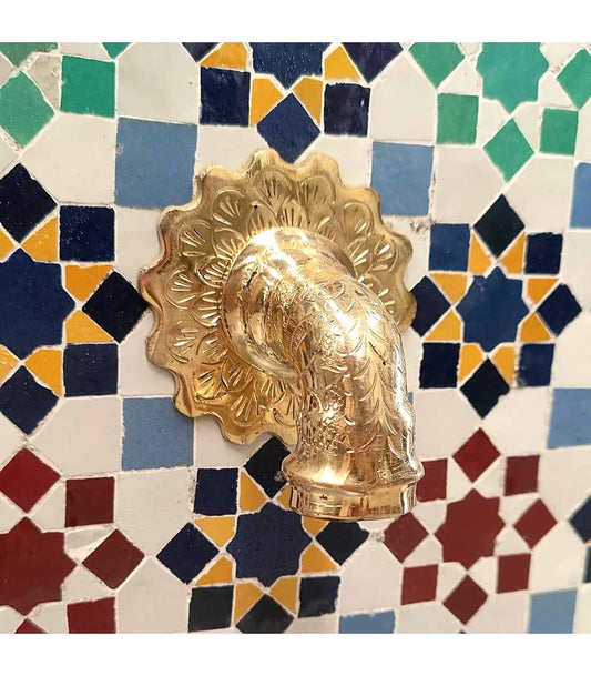 Fuente de Mosaico Morisco Andalusí - Modelo Al Karawi Kabir - Decoración marroquí artesanal y cosmética natural