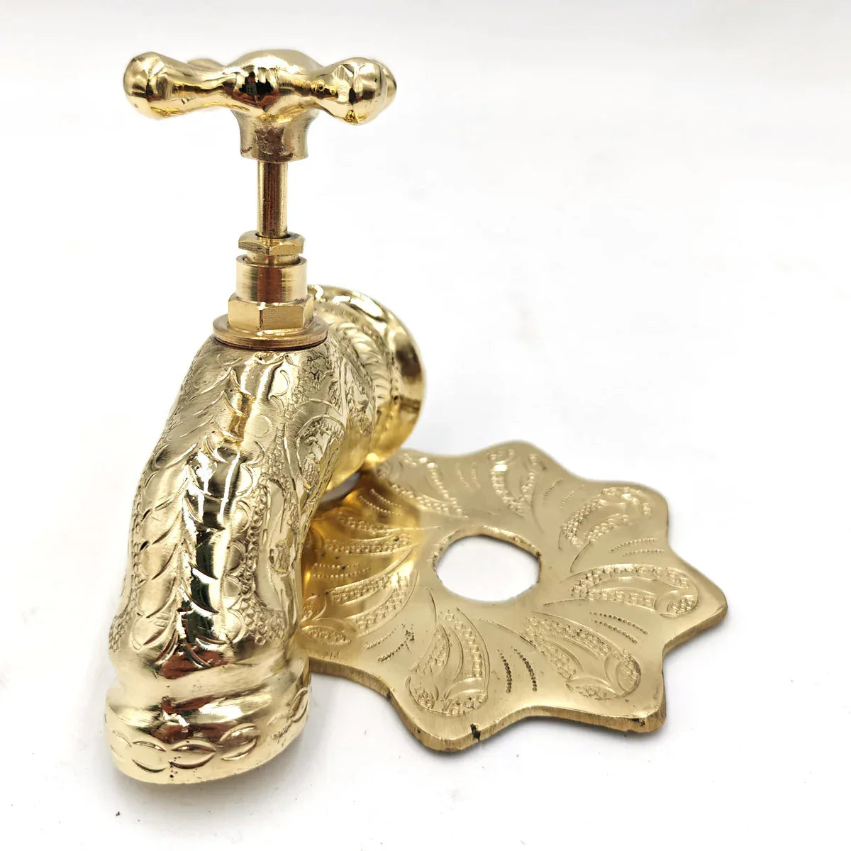 Grifo de Latón Artesanal - Decoración Árabe Andalusí | Para Fuentes de Jardín o Baño - Decoración marroquí artesanal y cosmética natural