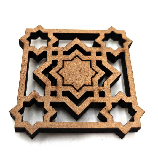 Imán de Nevera - Diseño Geométrico Inspirado en la Alhambra - Souvenir Artesanal - Decoración marroquí artesanal y cosmética natural