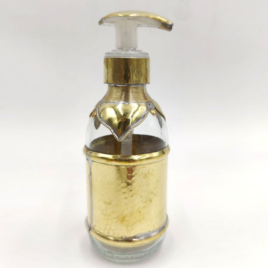 Refillable Soap Dish with Embossed Brass for the Bathroom: Moroccan Decoration in Andalusian Style - Dhabi Model