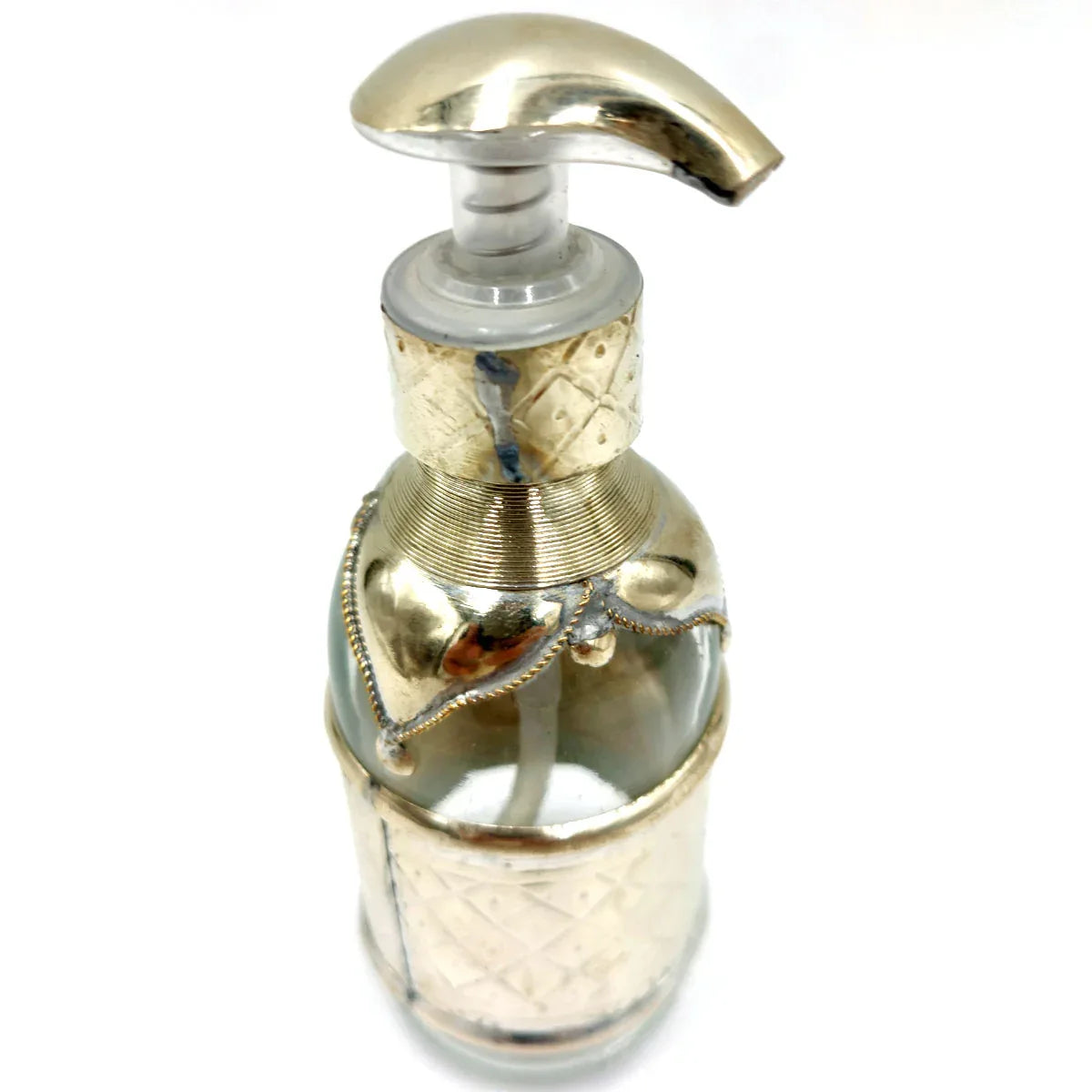 Jabonera Rellenable con Latón Repujado para el Cuarto de Baño: Decoración Marroquí en Estilo Andalusí - Modelo Dhabi - Decoración marroquí artesanal y cosmética natural