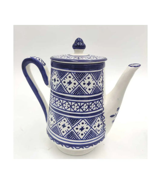 Juego de te + lechera de Cerámica Artesanal Marroquí 9 piezas Modelo Moulay - Decoración marroquí artesanal y cosmética natural