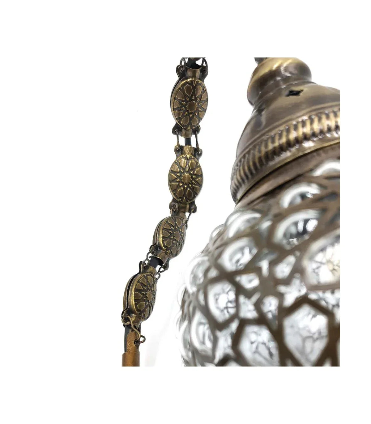 Lámpara de Techo Turca Serie Ottoman 3 - Artesanía Premium de Turquía | Cristal y Metal Calado - Decoración marroquí artesanal y cosmética natural