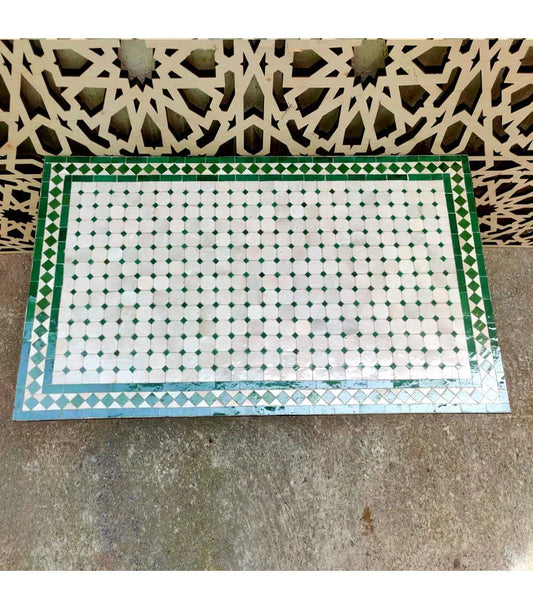 Mesa de Mosaico Terraza o Jardín 100cm x 60cm Arte Marroquí con Inspiración Andalusí - Decoración marroquí artesanal y cosmética natural