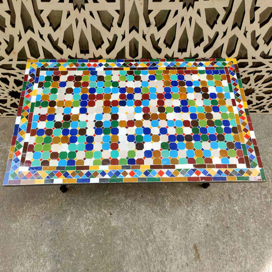 Mesa Mosaico para tu Jardín o Terraza - Estilo Chill out con Artesanía marroquí - Embellece tu Hogar al estilo Andalusí - Modelo Mulawan