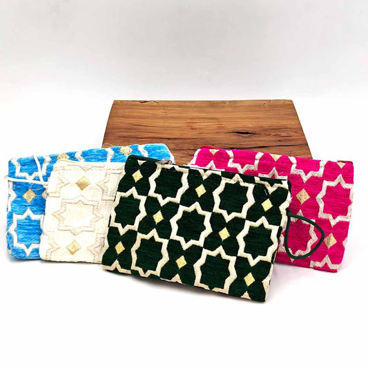 💰 Monedero Estilo Andalusí con Diseño de Estrella Árabe – Cremallera Segura | Colores Surtidos | 2 Tamaños Disponibles - Decoración marroquí artesanal y cosmética natural