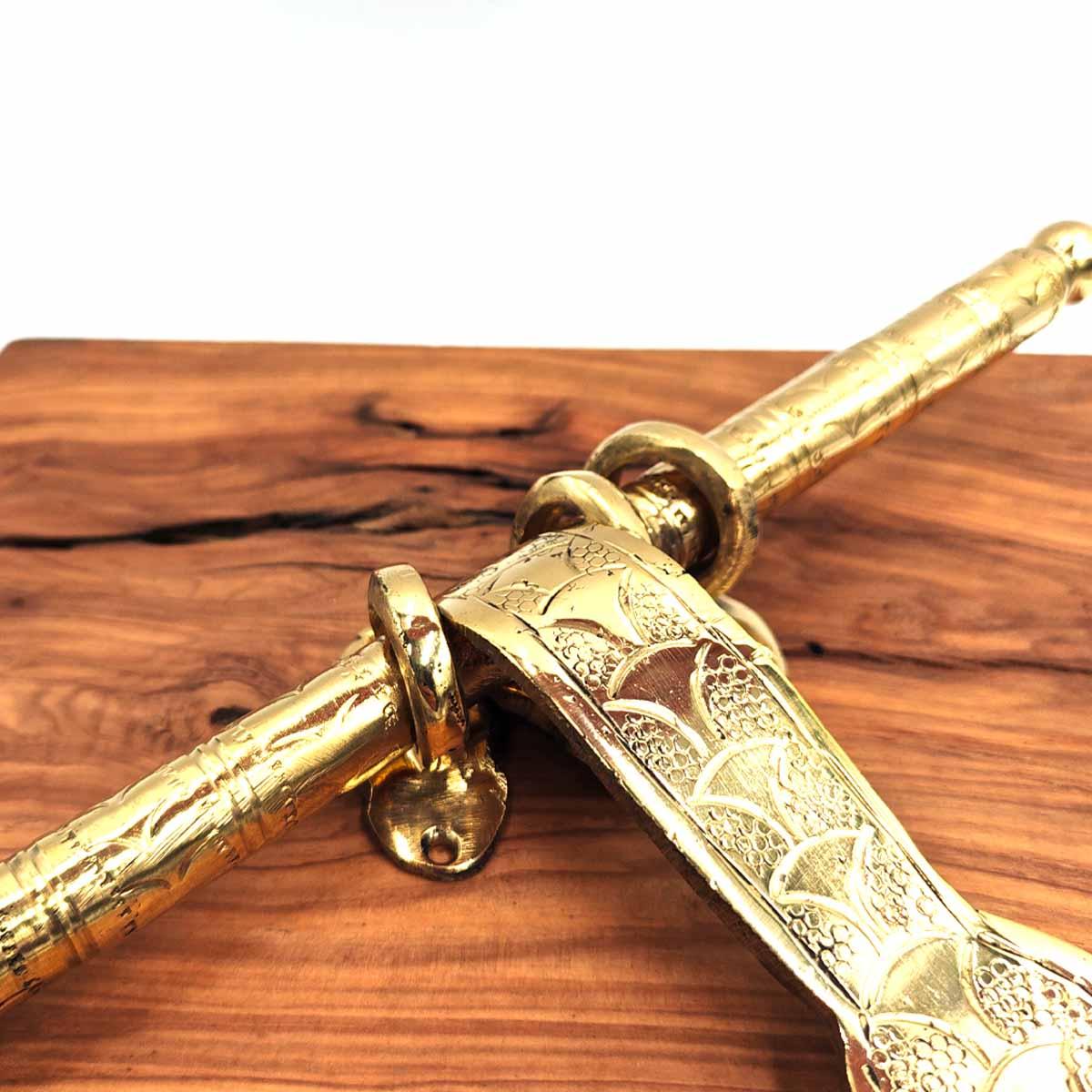 Pestillo de Latón Dorado – Cerrojo Estilo Antiguo para Puertas Artesanía Marroquí - Decoración marroquí artesanal y cosmética natural
