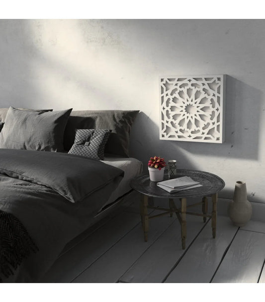 Plafón o Aplique de Madera para Techo o Pared - Modelo Alhambra 50x50 cm: Tu Espacio, un Homenaje a la Belleza Árabe - Decoración marroquí artesanal y cosmética natural