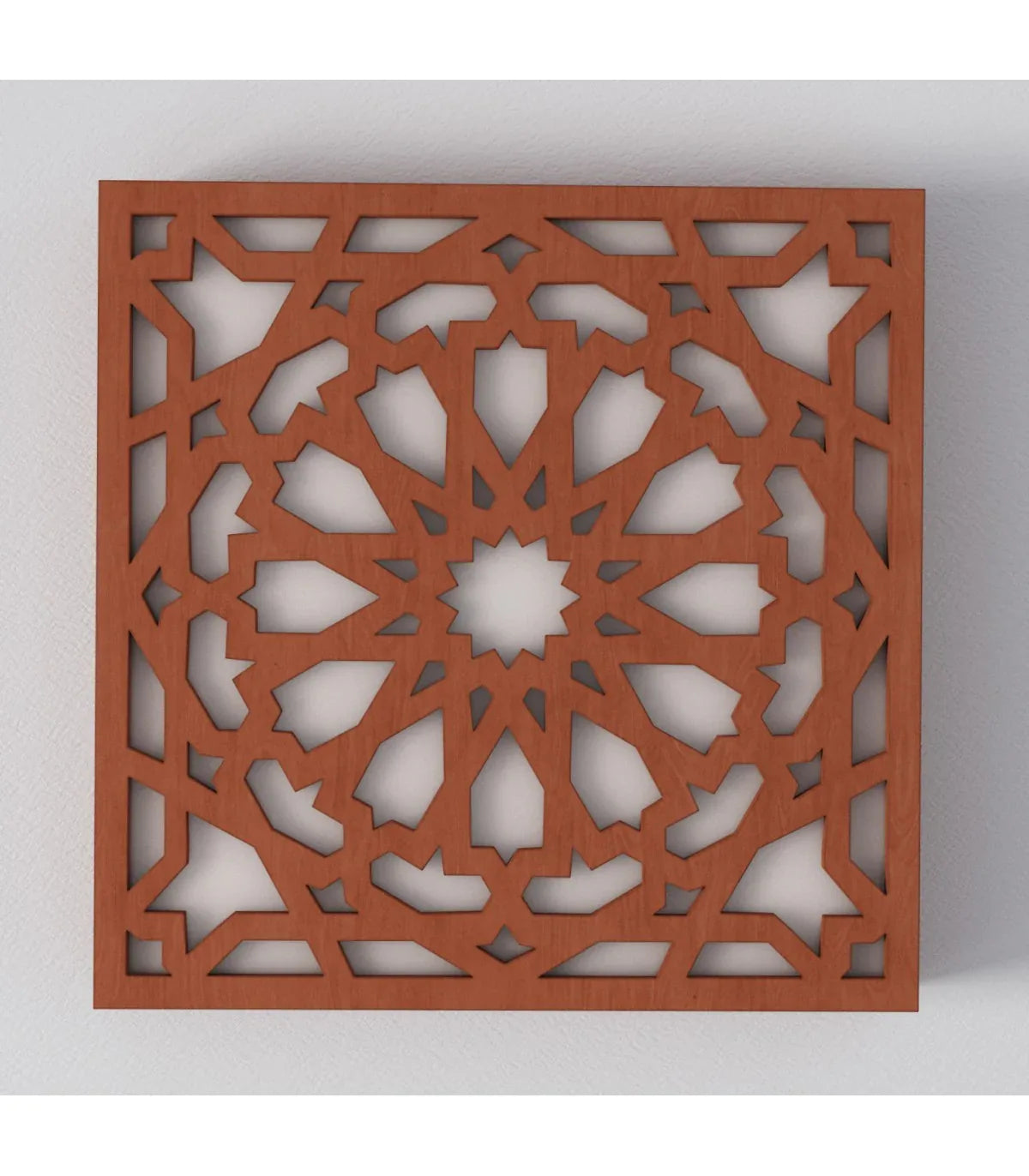 Plafón o Aplique de Madera para Techo o Pared - Modelo Alhambra 50x50 cm: Tu Espacio, un Homenaje a la Belleza Árabe - Decoración marroquí artesanal y cosmética natural