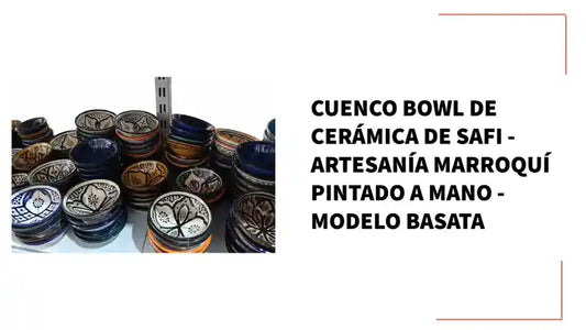 Cuenco Bowl de Cerámica de Safi - Artesanía Marroquí Pintado a Mano - Modelo Basata by@Outfy
