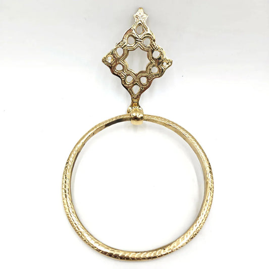 Toallero Redondo de Latón Dorado - Artesanía Marroquí y Decoración Andalusí - Decoración marroquí artesanal y cosmética natural