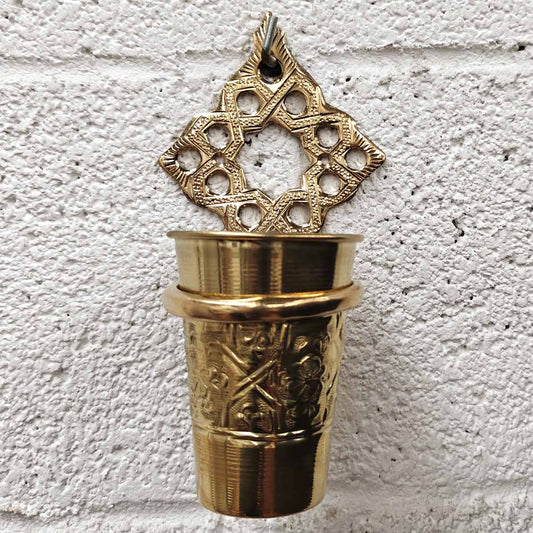 Navire de salle de bain suspendu en laiton - Modèle Marrakech de l'artisanat marocain | Décoration de salle de bain andalouse