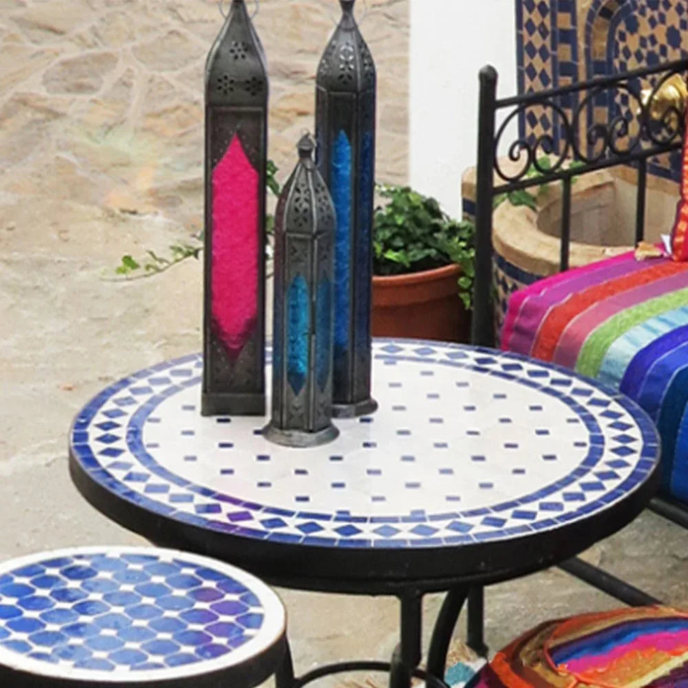 Mesas de Mosaico Marroquí | Artesanía para Jardín y Terraza - Decoración marroquí artesanal y cosmética natural