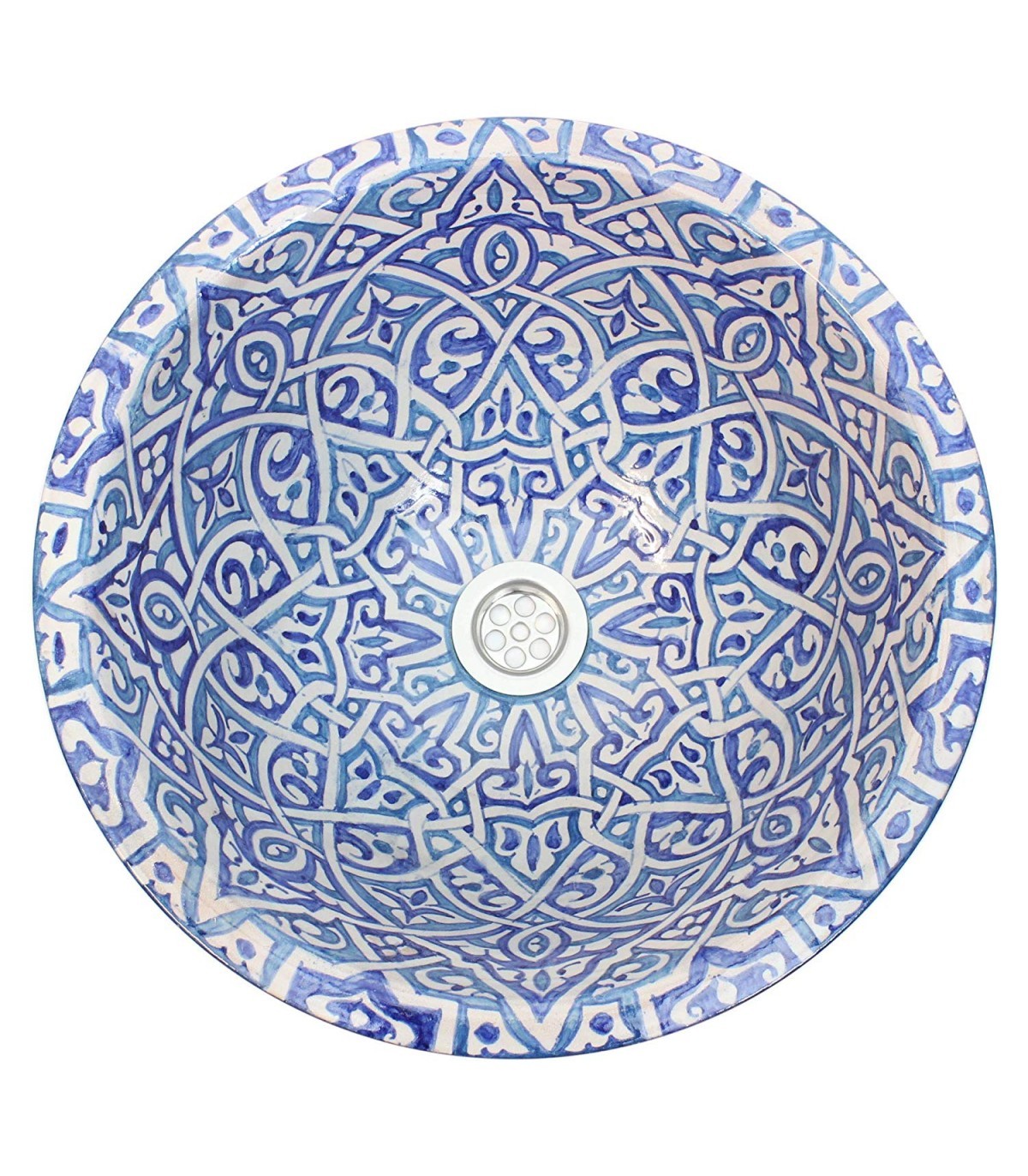 Lavabo Árabe de Cerámica - Diseños Étnicos Inspirados en la Alhambra de Granada - Artículo Artesanal con Diseños Únicos