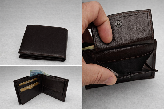Cartera de Cuero Genuino Marrón para Hombre – Genuine Leather