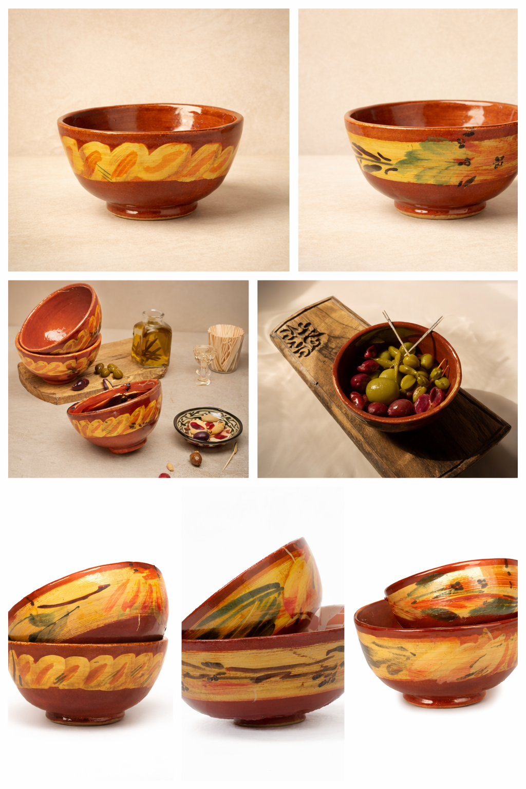 Cuenco Cerámica Marroquí Artesanal Marrón Oued Lao 12cm Estilo Andalusí