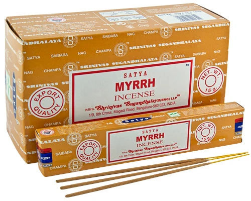 Incienso Satya Mirra Myrrh en varitas 15gr