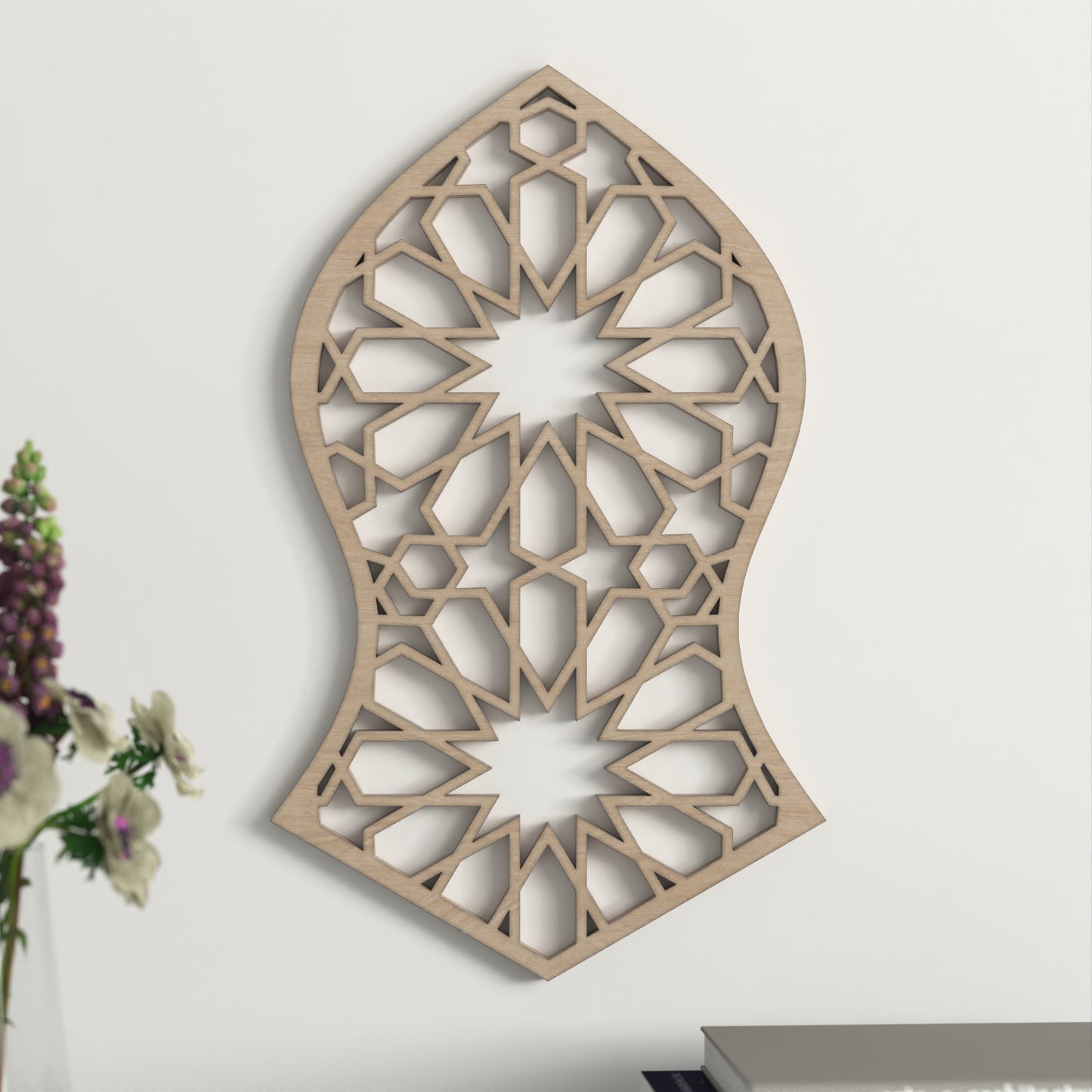 Celosía Árabe Decorativa Madera- Decoración Andalusí - Modelo Flecha Estrellada