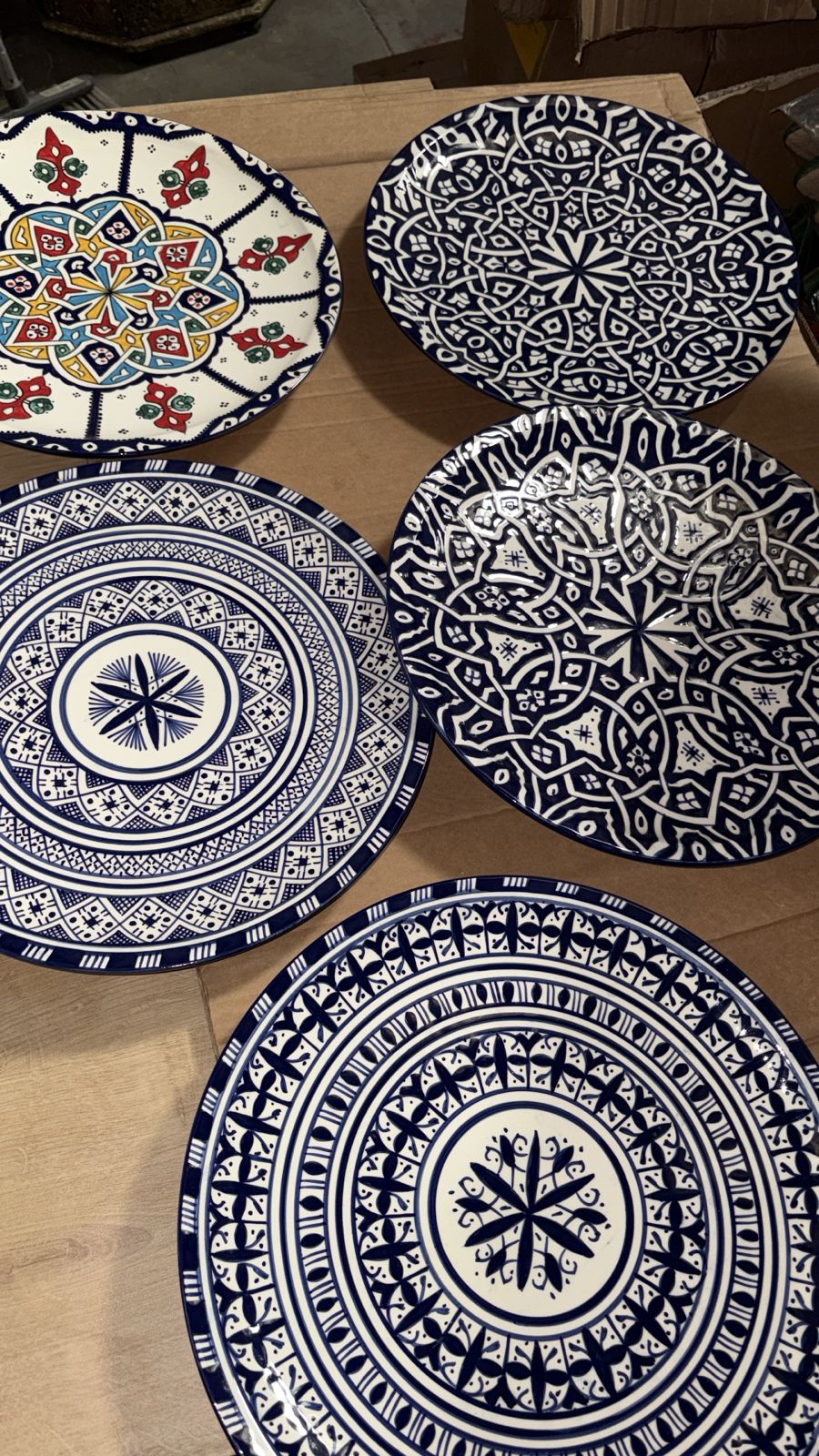 Plato Marroquí Artesanal Azul Cobalto | Cerámica de Fez Pintada a Mano | Del 16 al 40 cm