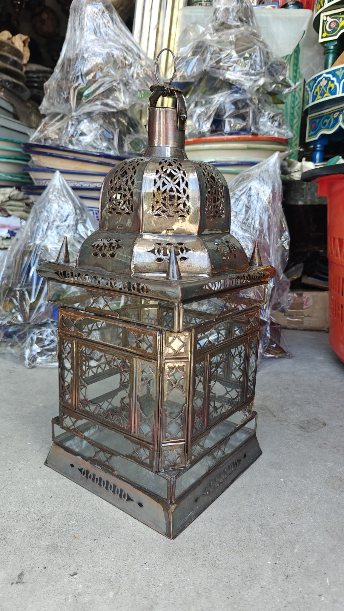 Farol Marroquí Artesanal de Hierro Lacado | 50 cm | Arabescos Calados - Decoración marroquí