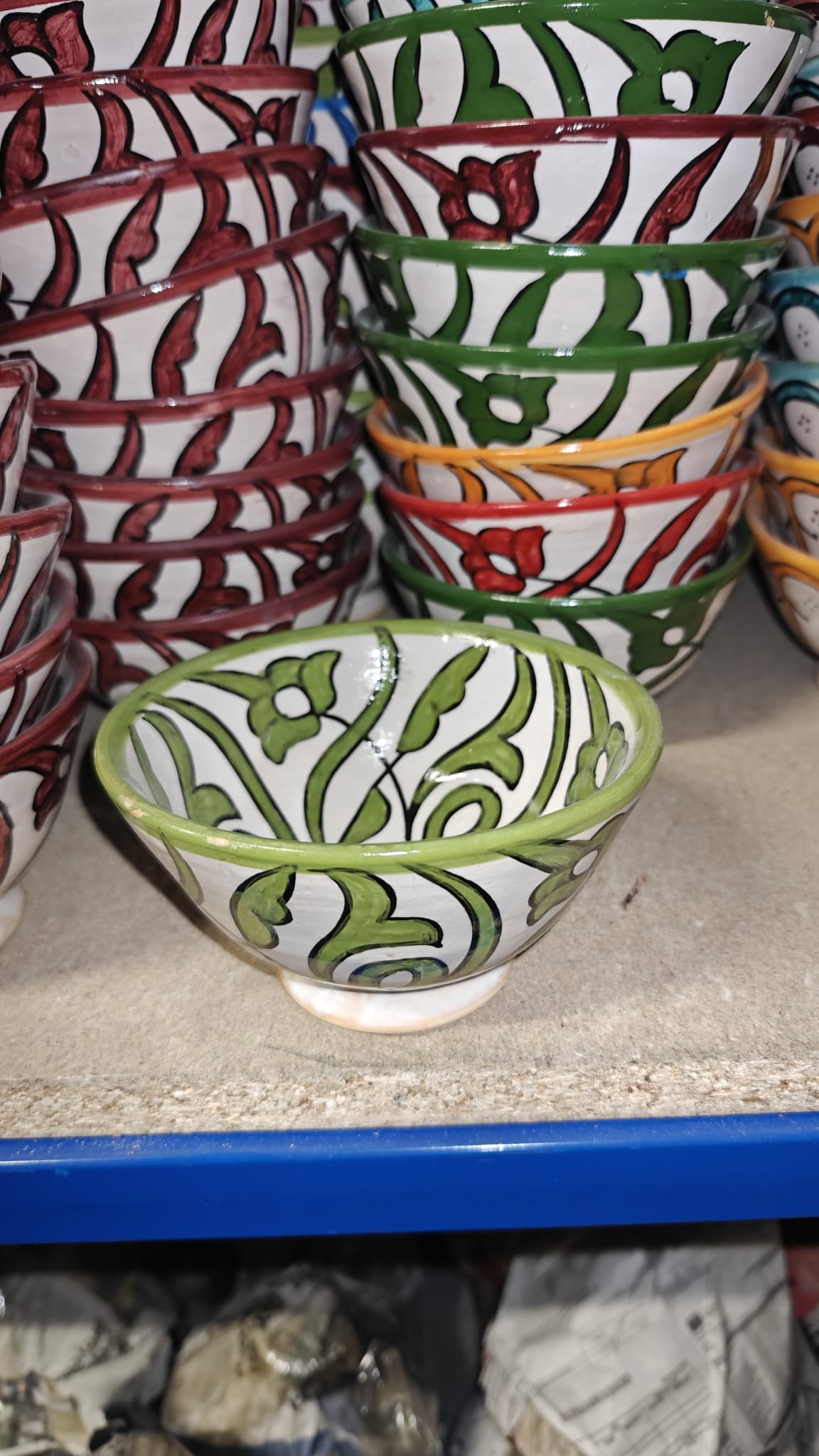 Cuenco / Bol de Cerámica Artesanal Marroquí | Diseño Arabesco Floral | Colores Surtidos | Fez - Decoración marroquí