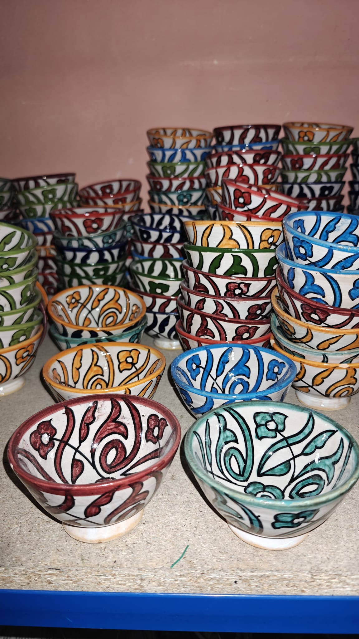 Cuenco / Bol de Cerámica Artesanal Marroquí | Diseño Arabesco Floral | Colores Surtidos | Fez - Decoración marroquí