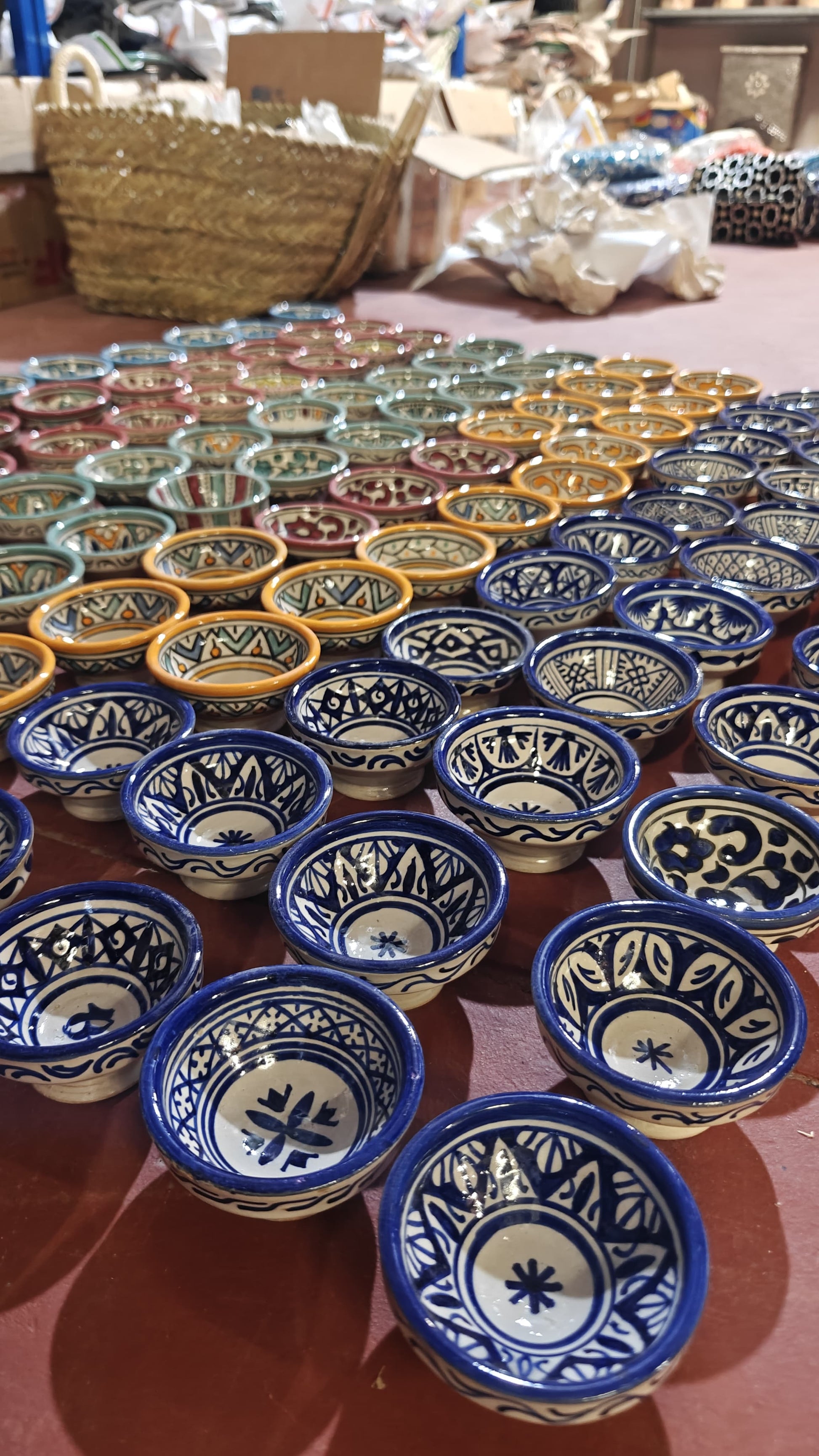 Cuenco Mini de Cerámica Marroquí Pintado a Mano - Aperitivos, Especias y Salsas | Colores Surtidos Fez - Decoración marroquí
