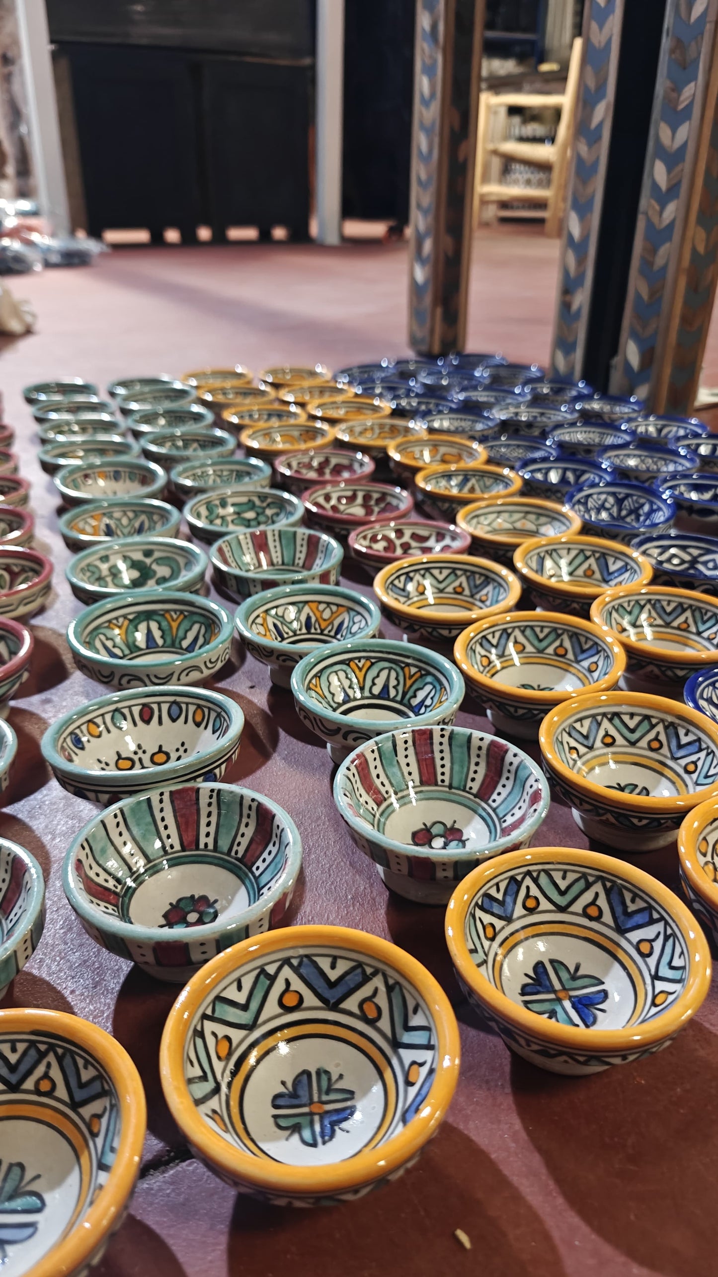 Cuenco Mini de Cerámica Marroquí Pintado a Mano - Aperitivos, Especias y Salsas | Colores Surtidos Fez - Decoración marroquí