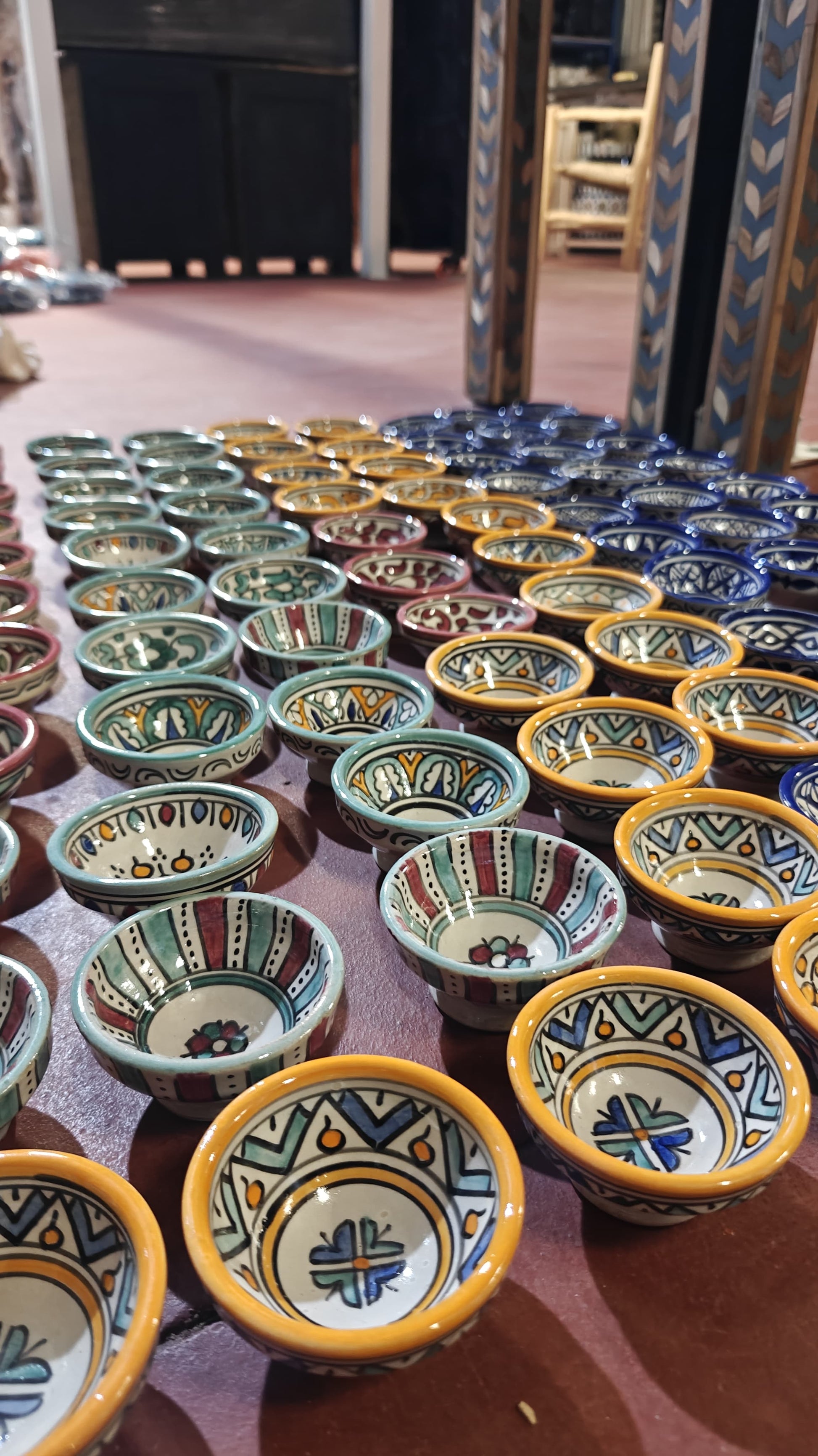 Cuenco Mini de Cerámica Marroquí Pintado a Mano - Aperitivos, Especias y Salsas | Colores Surtidos Fez - Decoración marroquí